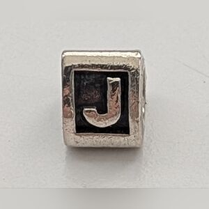 Authentic Pandora Silver Triangular Letter "J" Charm